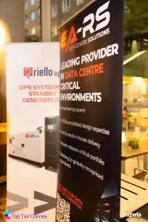 The EA-RS and Riello UPS stands